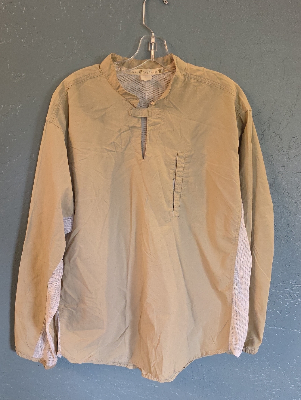 Railriders Beige Pullover Shirt with Contrast Side Panels